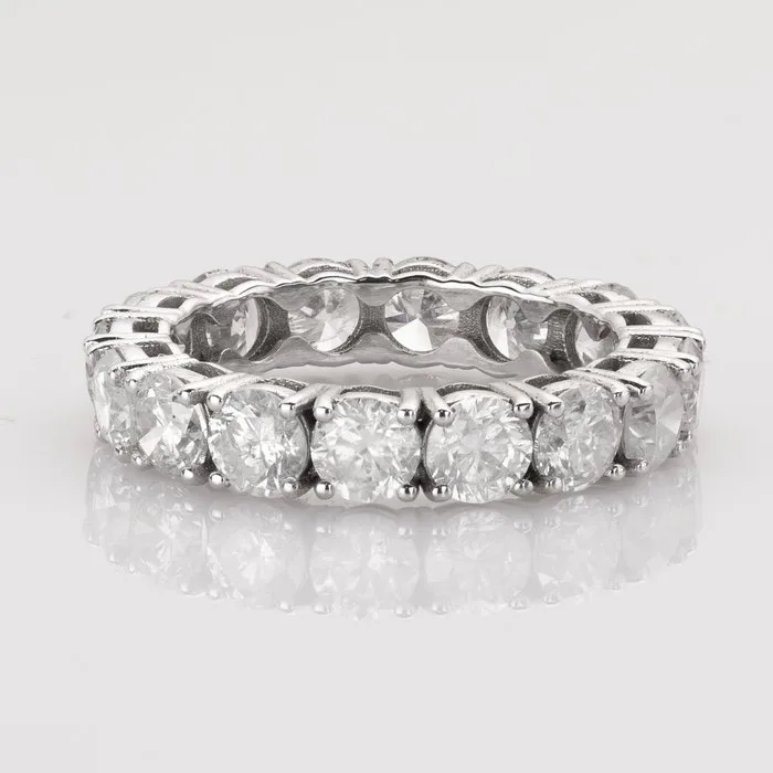 Eternity ring - 14 kt. White gold - 3.44ct. tw. Diamond (Natural) - D-F color VS2-SI3 clarity