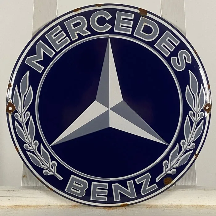 Mercedes-Benz - Advertising sign - Ø41cm - Made of thick steel sheet and enamel