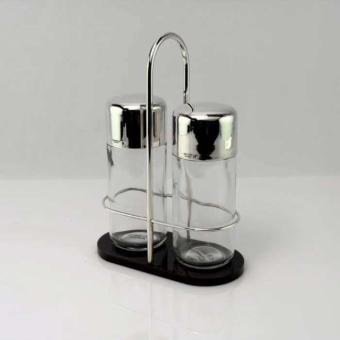 Christofle - Cruet set - clean architectural lines - Glass, Silverplated - Design