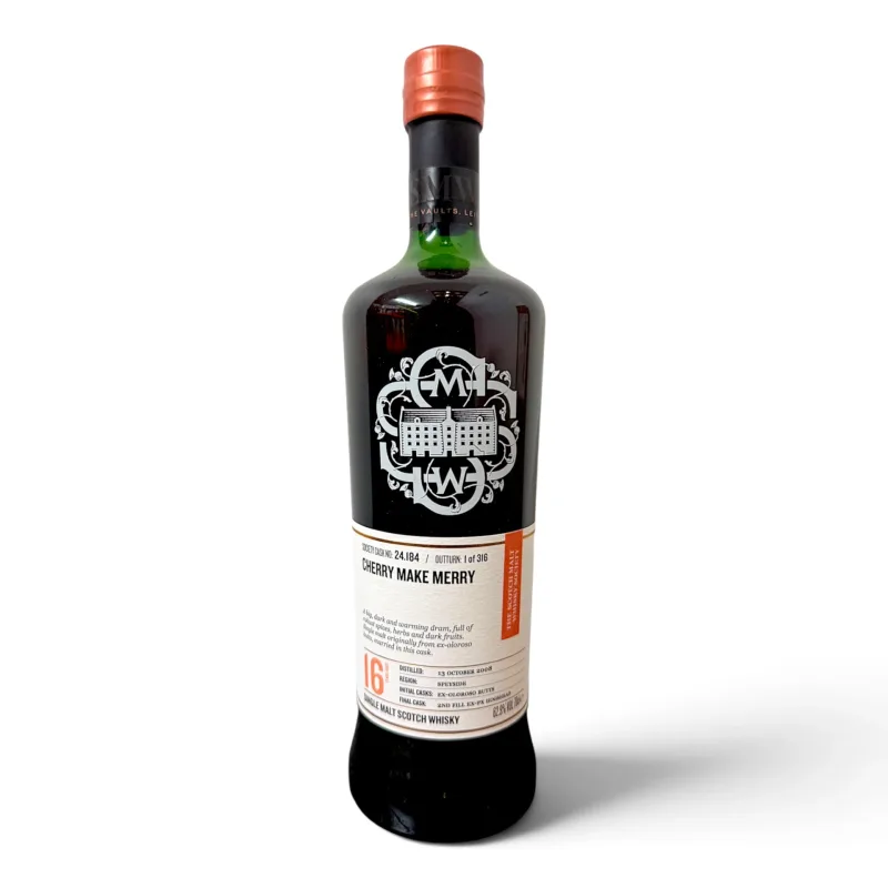 Macallan – 16 Year Old 2008 SMWS Single Oloroso Butt with Refill PX Hogshead Finish 24.184 Cherry Make Merry (2025) (70cl)
