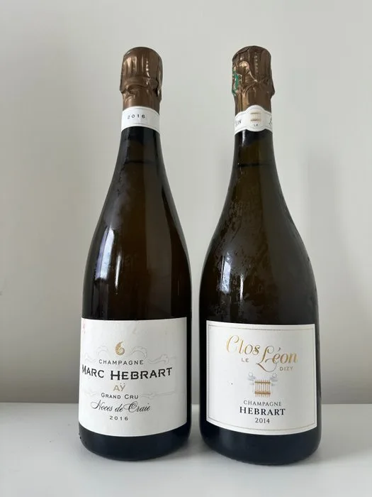 Champagne Hebrart, Noces de Craie 2016 & 2014 Hebrart 'Clos le Leon' Extra Brut Millesime - Champagne Grand Cru, Blanc de Blancs, Extra Brut - 2 Bottle (0.75L)
