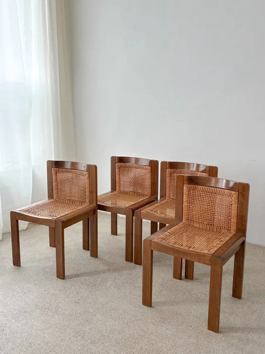 Chair (4) - Wood, Rattan