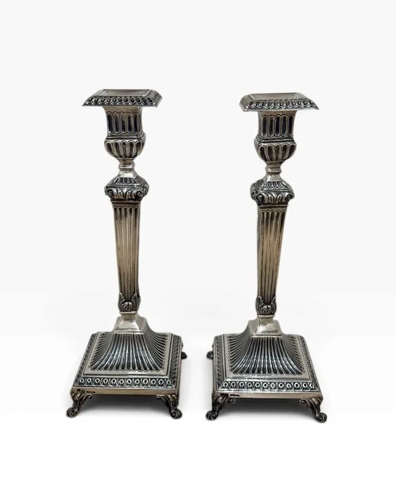 Topázio - Candlestick - Silver - Pair of candlesticks