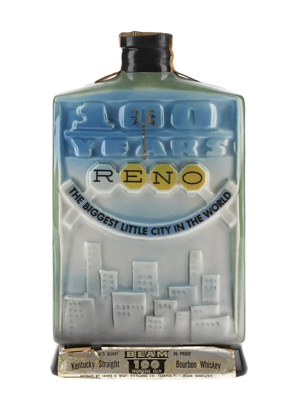 James B. Beam Distilling Co. "Beam 100 Months Old" 8 Year Old Kentucky Straight Bourbon Whiskey in "Reno 10 Years" Decanter - Distilled 1960, Bottled 1968 (75cl, 43%)