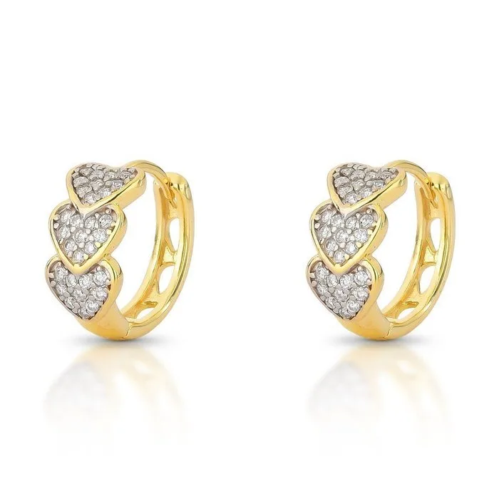 Earrings - 14 kt. Yellow gold - 0.60ct. tw. Diamond (Natural) - B006