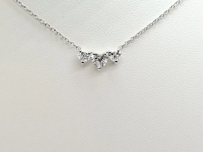 Necklace with pendant - 18 kt. White gold - 0.77ct. tw. Diamond (Natural)