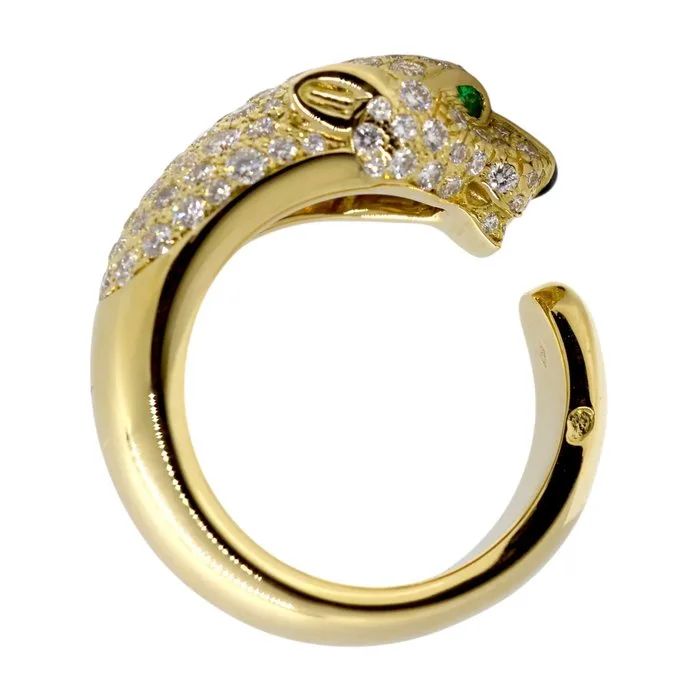 Cartier - Ring - Panthere de Cartier - 18 kt. Yellow gold - Diamond / Onyx / Emerald