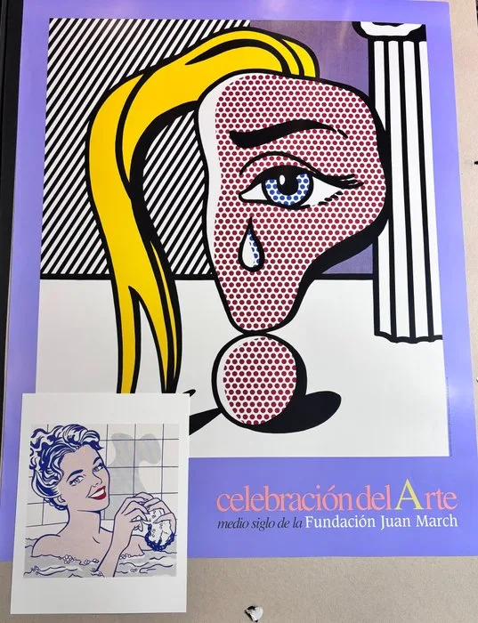 Roy Lichtenstein (after) - Set 2: Girl With A Tear III / 1977 / Woman in Bath / 1963 /licensed print