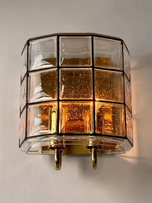 Limburg Glashütte - Wall lamp - Brass, Glass