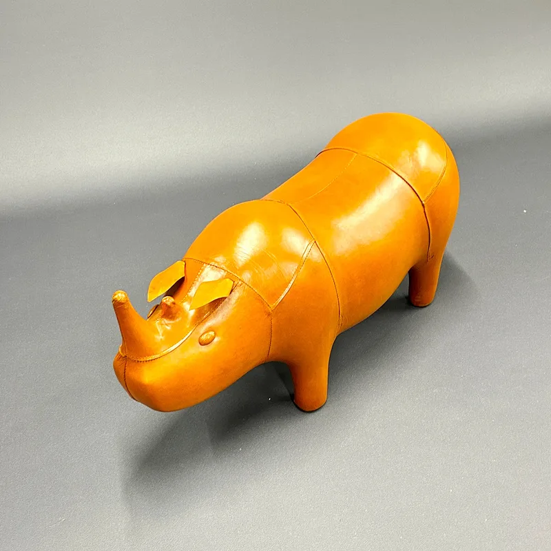 Leather Rhinoceros Footstool