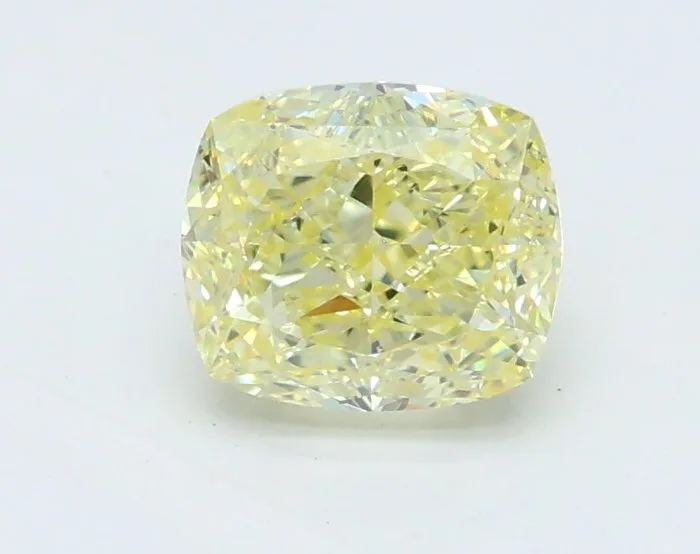 1 pcs Diamond (Natural coloured) - 0.81 ct - Cushion - Fancy light Yellow - VVS2 - Gemological Institute of America (GIA)