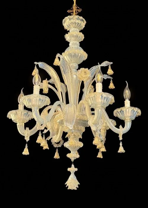 Vetreria Artistica - Chandelier - Murano glass, 24kt gold, Gold leaf