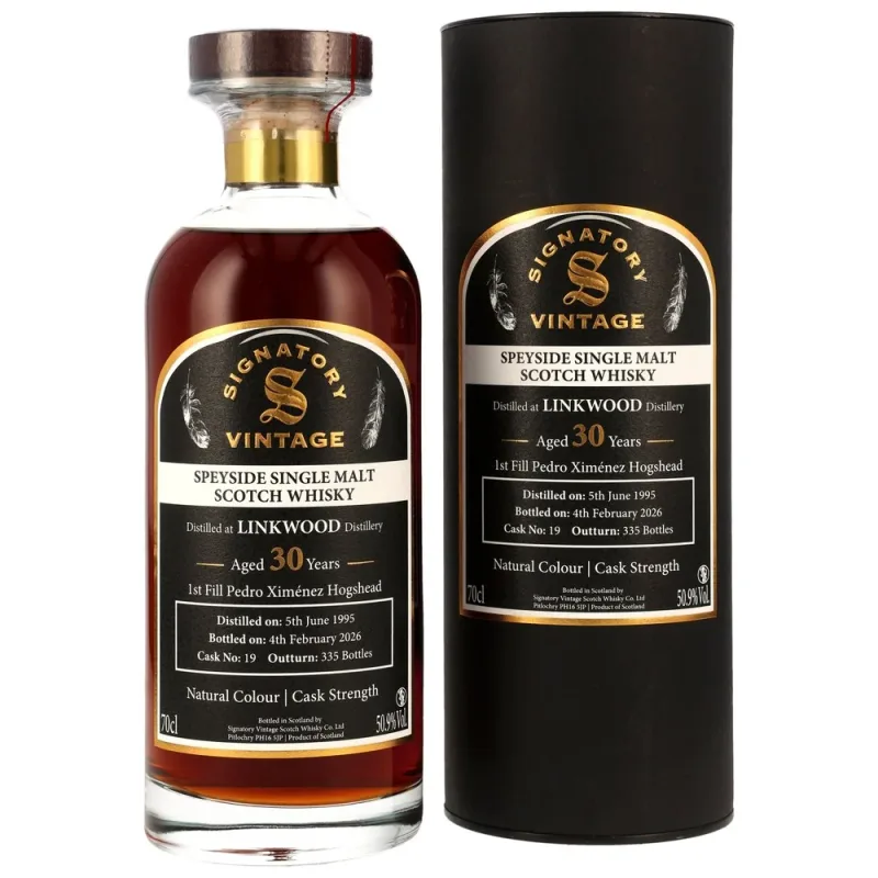 Linkwood – 30 Year Old 1995/2026 1st Fill PX Sherry Hogshead Signatory Vintage Cask Strength Ibisco (70cl, 50.9%)