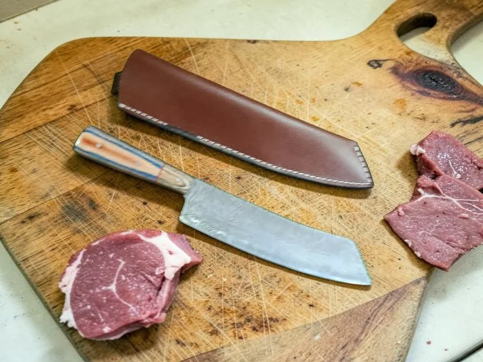 Hypnotics Waves - Kitchen knife - HW 179 - Handmade Collectable Butcher Knife With Sheath - Asia - Japanese Butcher Knife