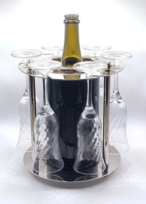 Wine accessory - Metal, Plastic - Ice bucket with glass holder