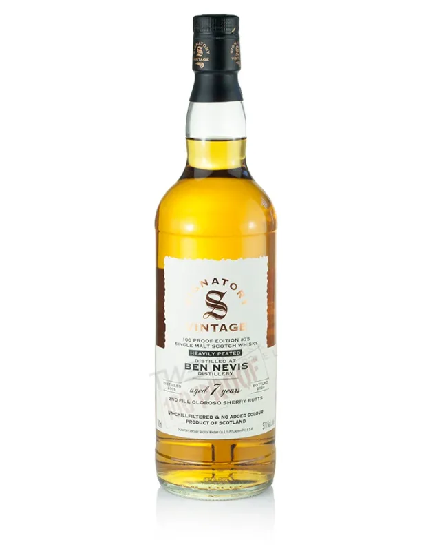 Ben Nevis – (Heavily Peated) 7 Year Old 2019 Signatory 100-Proof Edition #75 (57.1%)