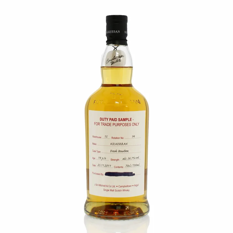 Kilkerran – 2011 14 Year Old Duty Paid Sample