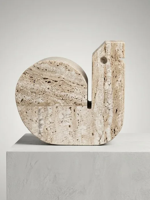 Fratelli Mannelli - Sculpture, Travertine ‘Snail’ Sculpture - 14 cm - Travertine - 1970
