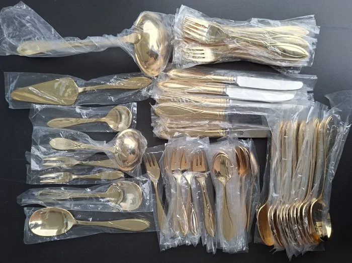 SBS Solingen - Table service - Olympia model 68-piece cutlery set for 12 people - gold-plated (23/24k) - Gold plated