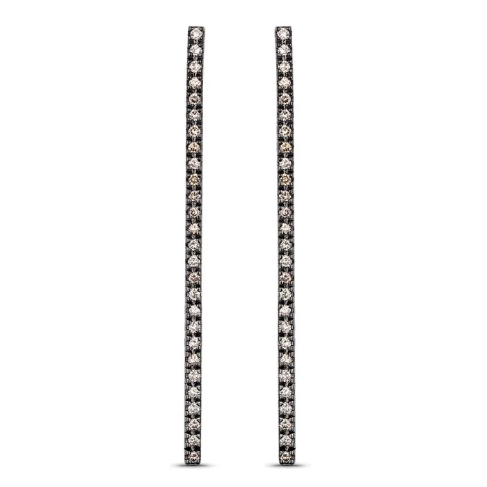 Earrings - 18 kt. White gold, Black rhodium - 0.76ct. tw. Diamond (Natural) - Certified Gold Jewelry