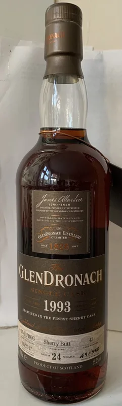 GlenDronach – 24 Year Old 1993 Sherry Butt Cask #43