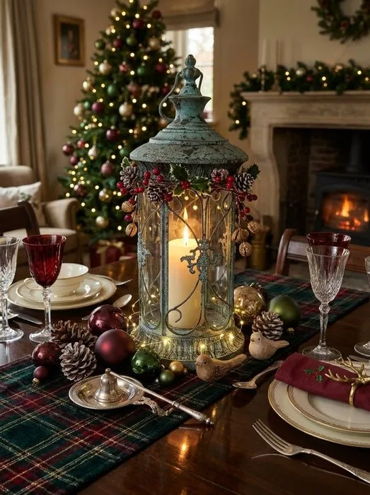 Lantern - Iron - Lantern with gold accents