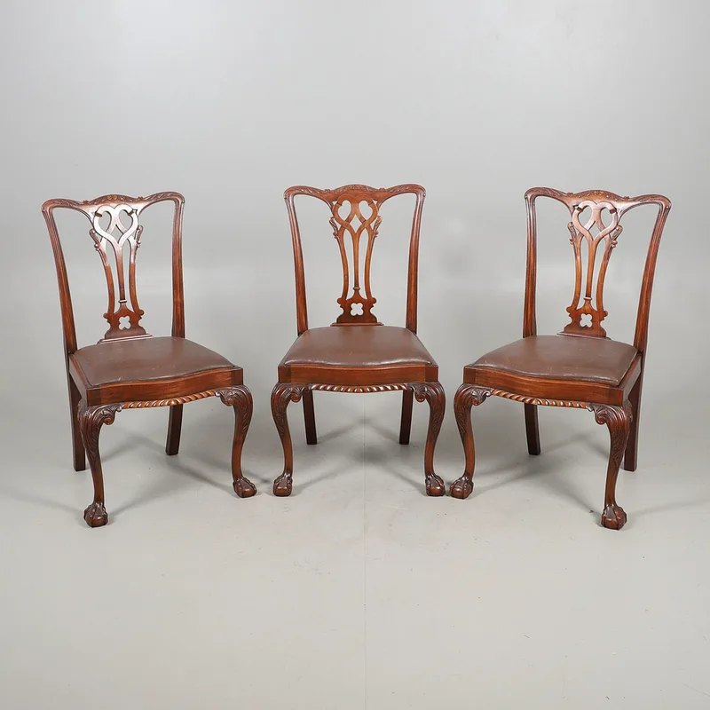Three Chippendale Pattern Side Chairs