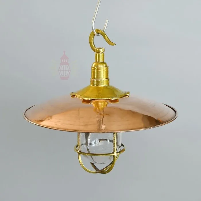 Hanging lamp - Brass, Glass, Copper, Cast iron