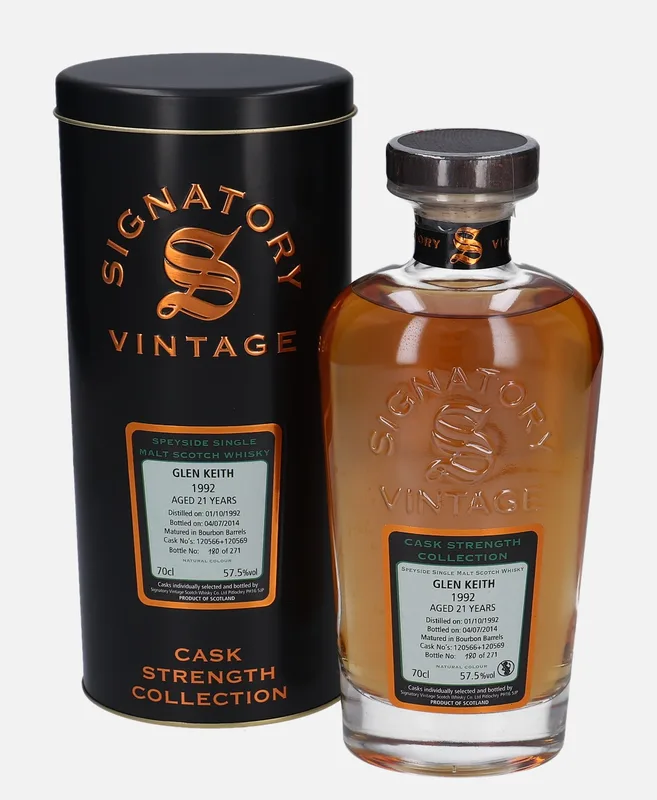 Glen Keith – 1992 21 Year Old Signatory Vintage Scotch Whisky Co. Cask Strength Collection