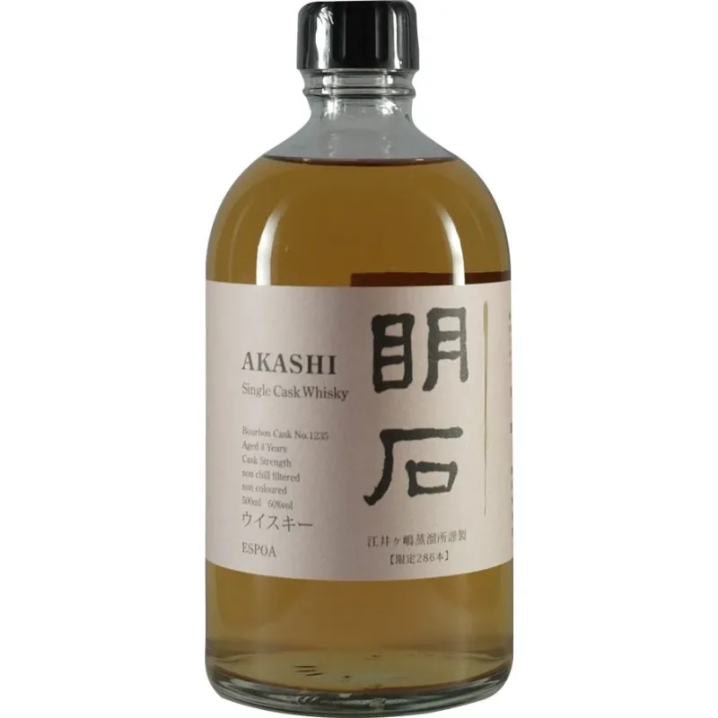 Akashi White Oak Single Malt Bourbon Cask #1235 4 Year Old Espoa (60%)