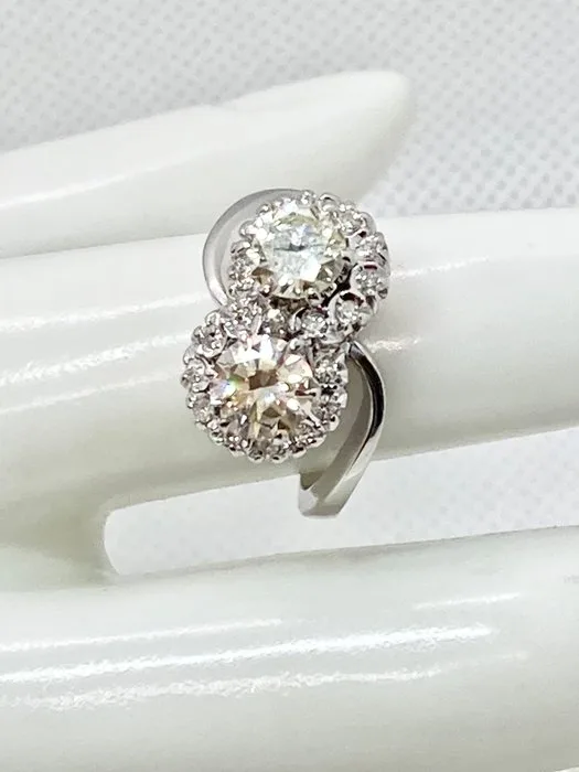 Pala Diamond - Statement ring - contrarie’ - 18 kt. White gold - 1.70ct. tw. Diamond (Natural) - Diamond - IGI Wonderful Opposites