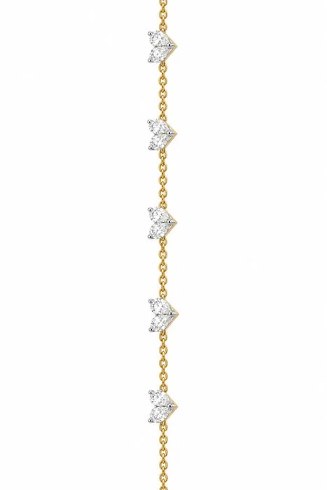 Chain bracelet - 18 kt. Yellow gold - 1.11ct. tw. Diamond (Natural)