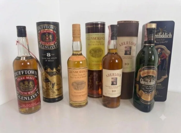 Dufftown, Glenmorangie, Aberlour, Glenfiddich, William Grant & Sons - b. 1970s, 1980s, 1990s - 70cl - 4 bottles