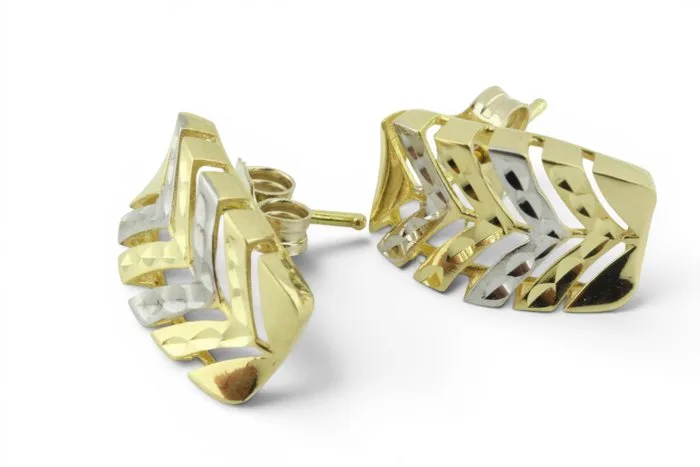 Earrings - 18 kt. Yellow gold, White gold