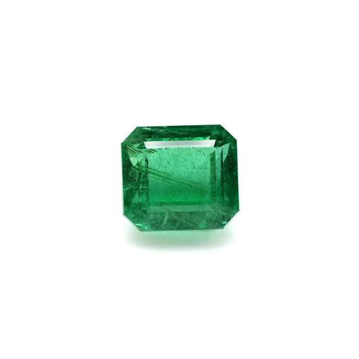 1 pcs Green Emerald - 10.61 ct - International Gemological Institute (IGI) - Square Octagon Gemstone