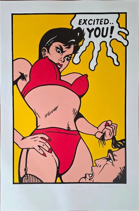BOB BAKHUYSEN — "Lust" (Excited.. You!) — Original Screenprint — Limited Edition (16/100) - Eigen druk - Lust" "EXCITED.. YOU!" - 1980s