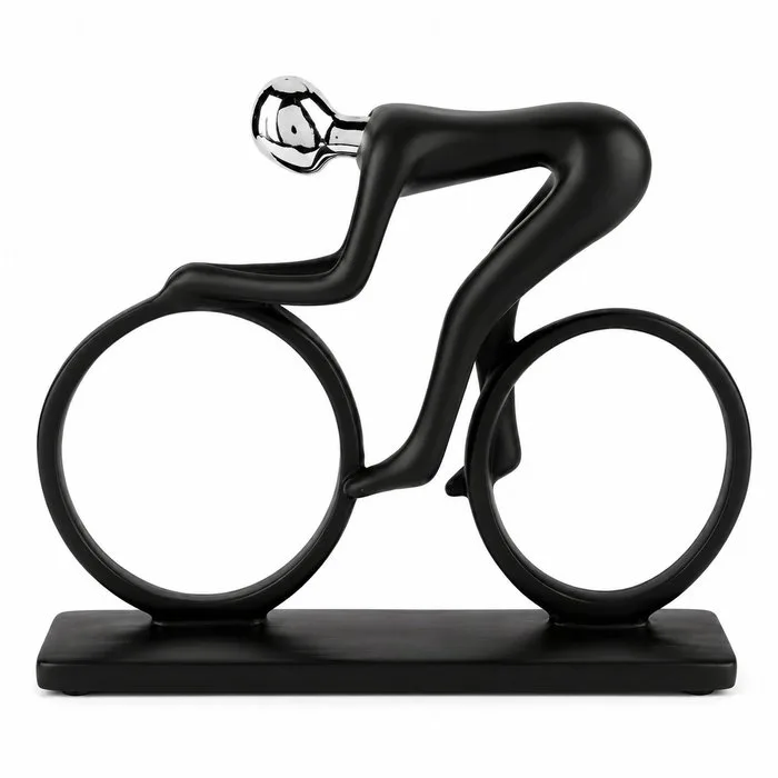 Miguel Guía - Sculpture, Miguel Guía -Sculpture Modern Bicycle Rider Figurine Contemporary Sports Art Statue Home & Office - 18 cm - Resin