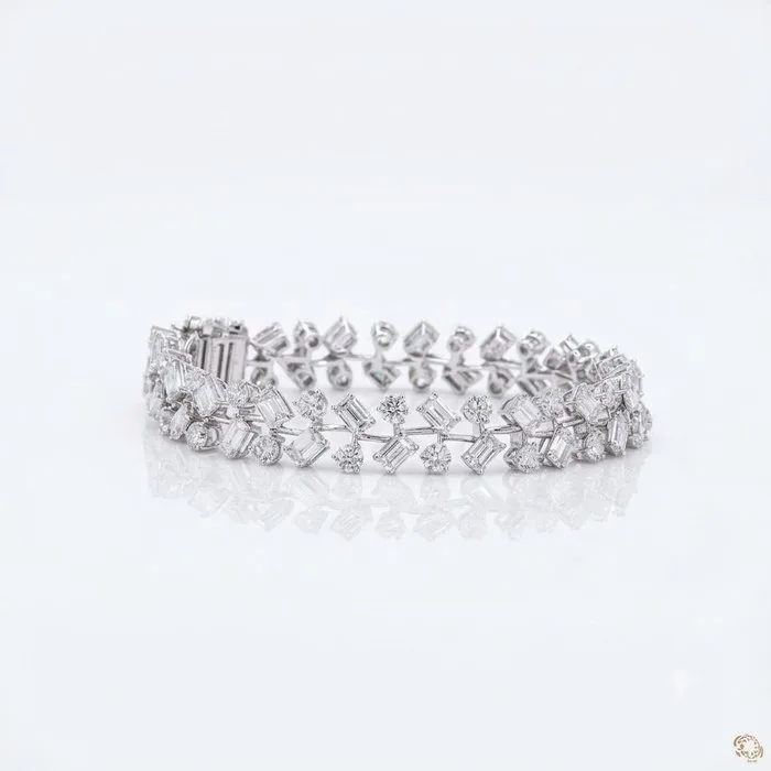 Bracelet - 14 kt. White gold - 14.19ct. tw. Diamond (Lab-grown) - EMR & RBC Bracelet VVS