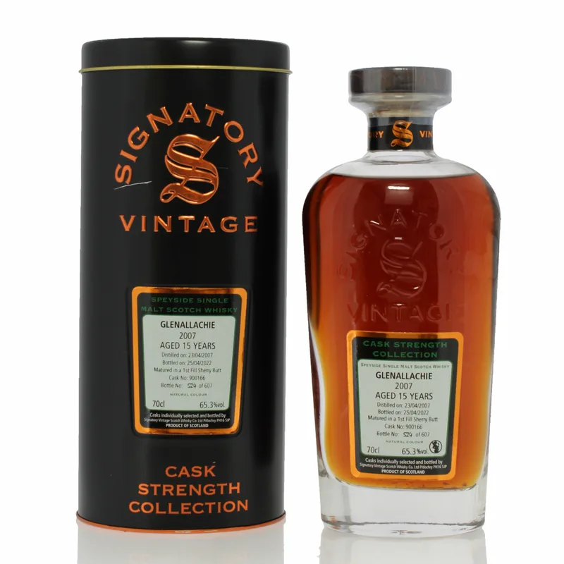 GlenAllachie – 2007 15 Year Old Single Cask #900166 Signatory Vintage Cask Strength Collection