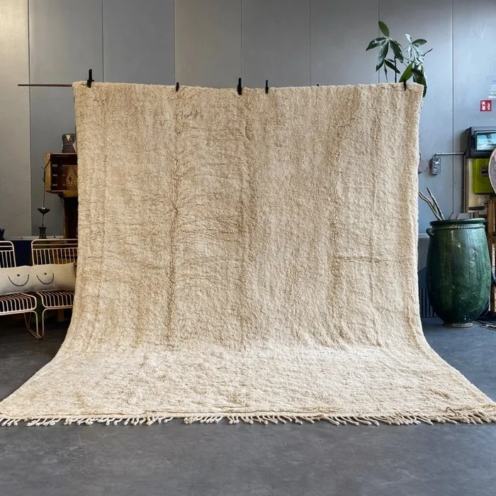 Large Contemporary Moroccan Mrirt Wool Rug – Handwoven Berber Design - Rug - 400 cm - 360 cm - Handoven Rug