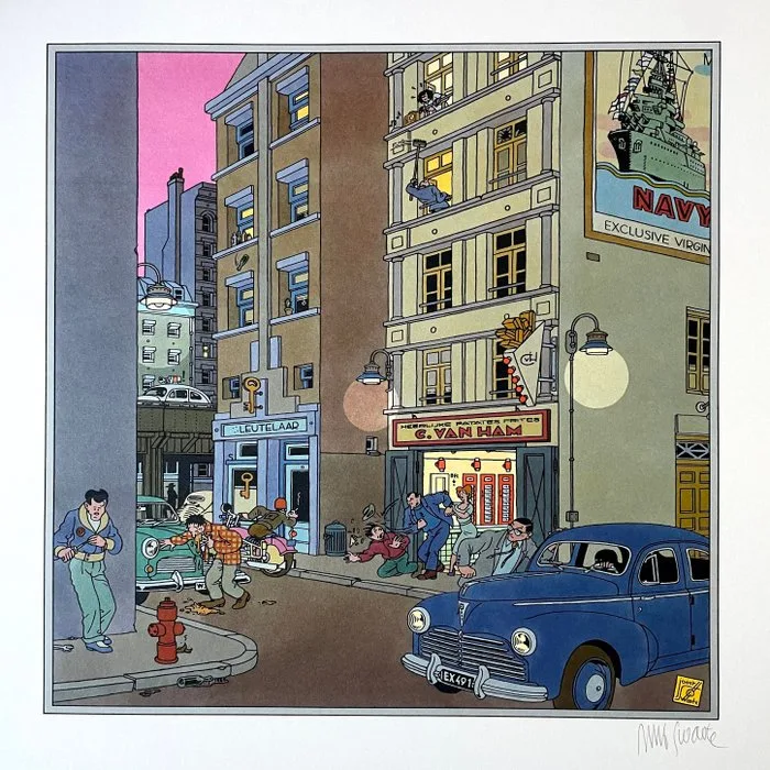 Joost Swarte - Ochtendschemer - Offset Lithograph - 50x70 HANDSIGNED+COA