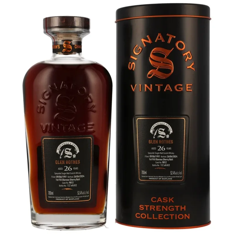 Glenrothes – 26 Year Old 1997/2024 Signatory Vintage Symington's Choice Sherry Butt #9812 (70cl, 52.4%)