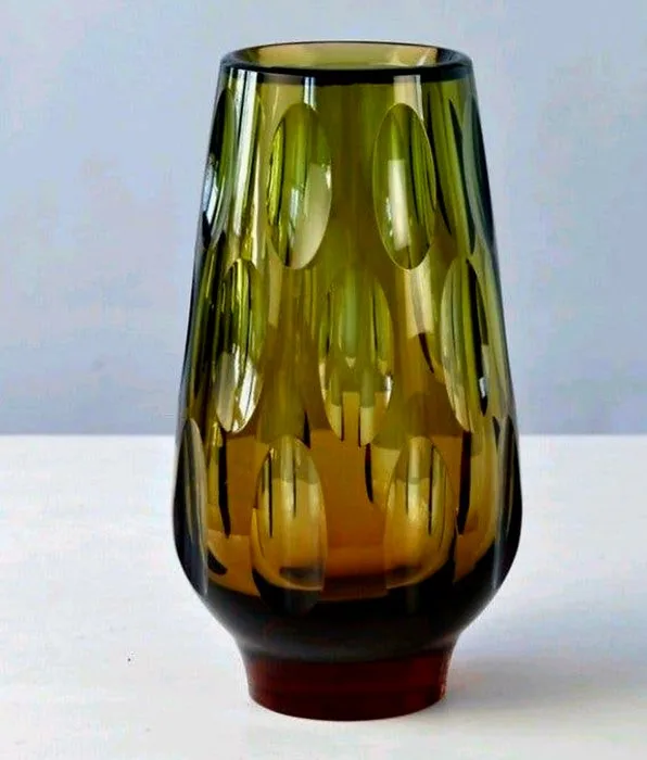 WMF - Erich Jachmann - Baluster vase - Glass - WMF Deep Grind