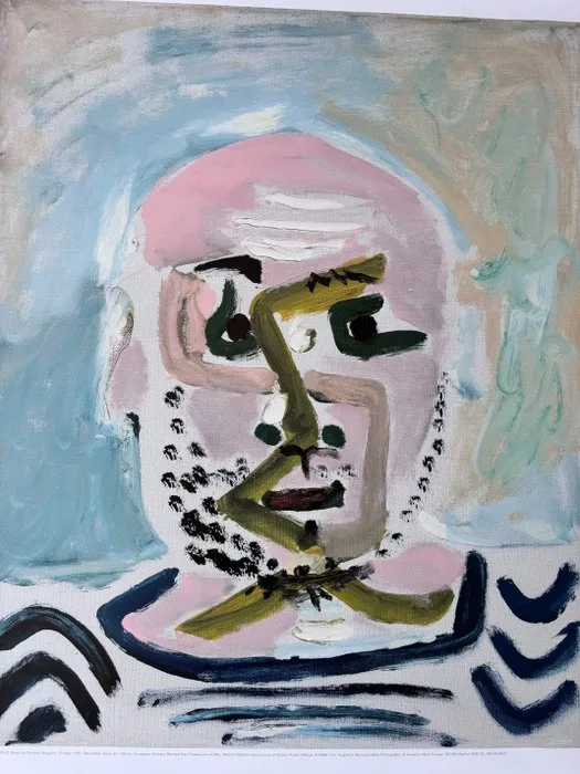 Pablo Picasso (after) - Busto de hombre, Mougins / 1965 / licensed print