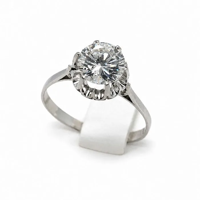 Statement ring - 18 kt. White gold - 1.53ct. tw. Diamond (Natural) - IGI certified