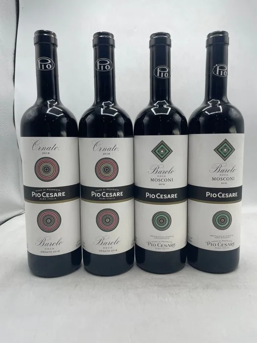 2018 Pio Cesare Barolo Mosconi x2 & Ornato x2 - Piedmont DOCG - 4 Bottles (0.75L)