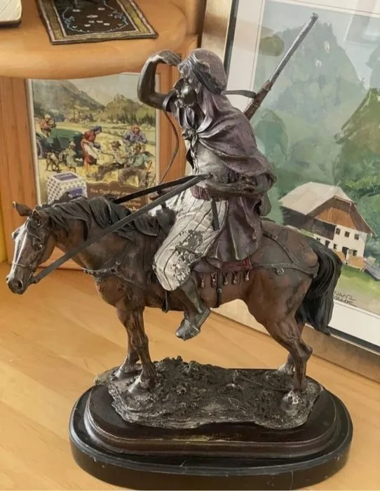 Sculpture, Berittener arabischer Späher - 40 cm - Cold painted bronze