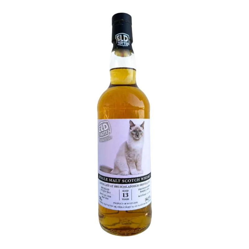 Bruichladdich 13 Year Old 2012/2026 - Eldvatten - 5th Anniversary Cat Label #2341
