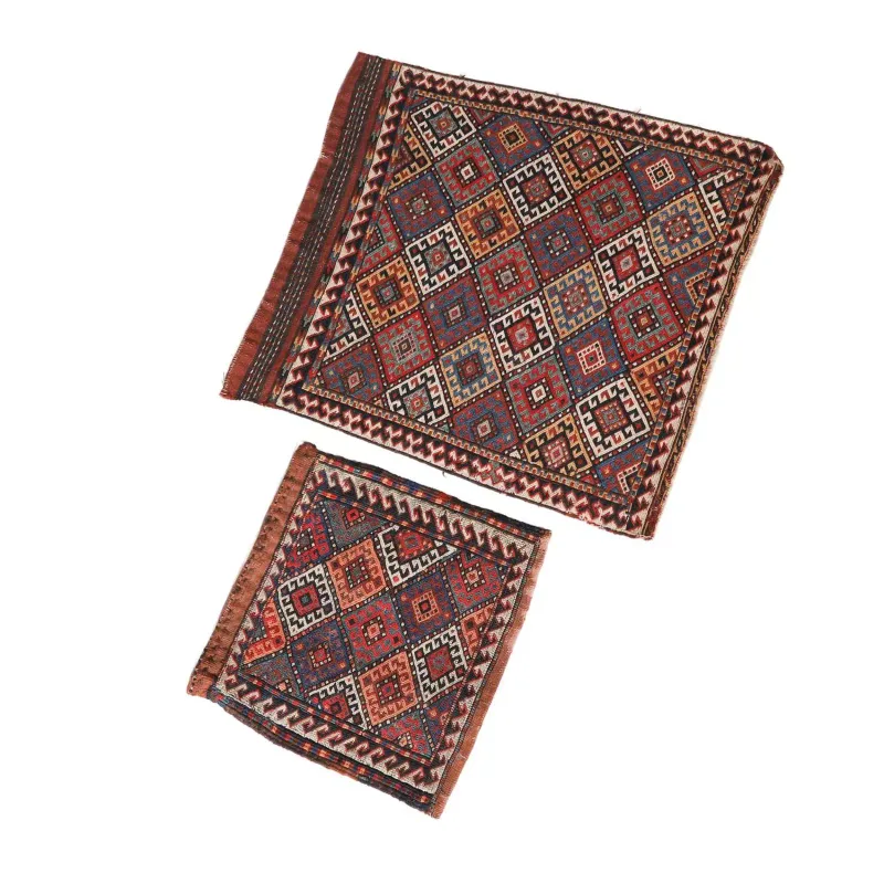 Two Shahsavan Soumak Bags North West Persian, early 20th Century, comprising a complete bag and a bag face