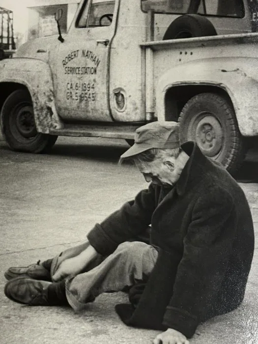 Henri Cartier-Bresson (1908–2004) - Beggar Poverty Grandfather Service Station Garage